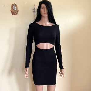 Little black dress with midriff cutout